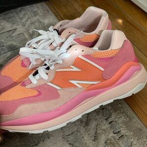 new balance sneakers orange and pink